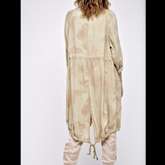 Free People tan nude Tie Dye Oversized  Duster S - Picture 3 of 4